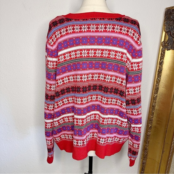 NWT Lane Bryant Classic Long Sleeve Button Front Fair Isle Cardigan Size 26/28 - Picture 5 of 11